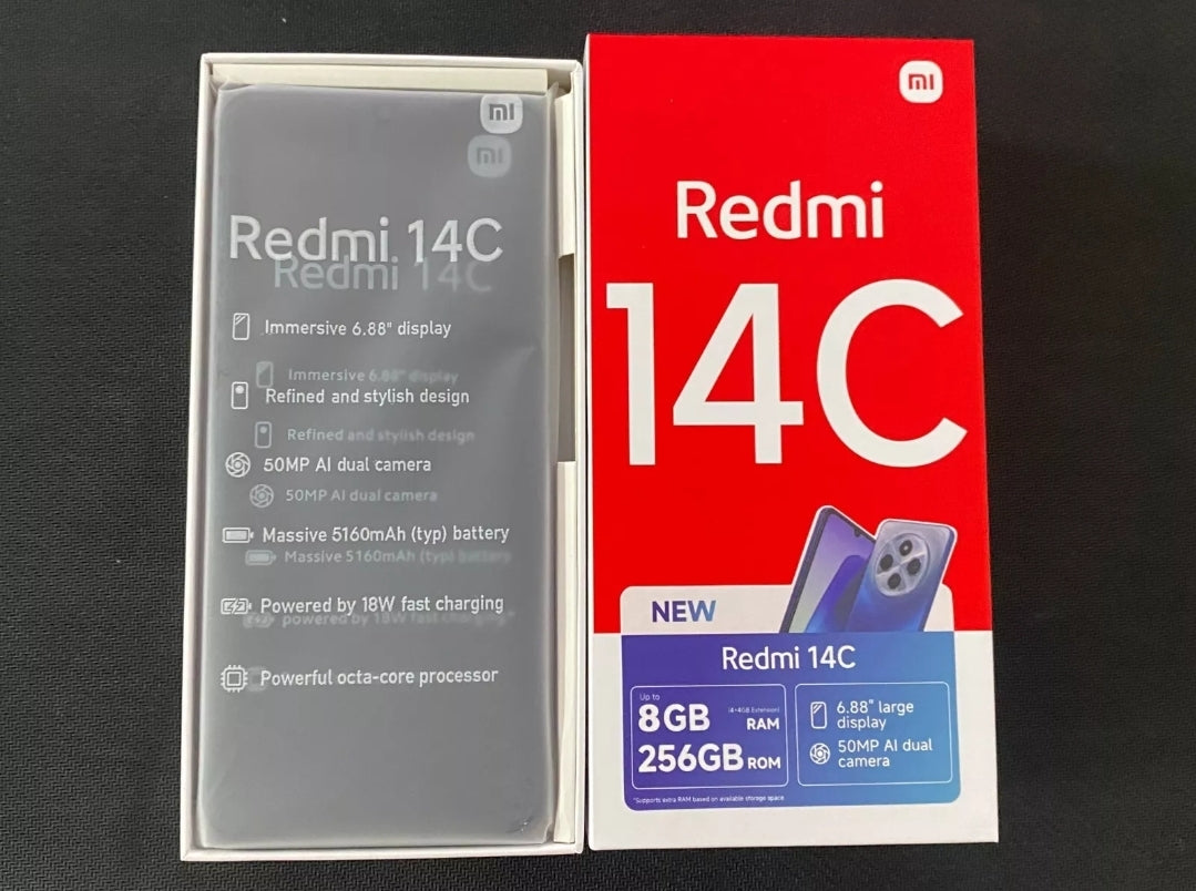 Xiaomi Redmi 14C octa-core 6.88" Dot Drop Display 8GB+256GB Unlocked Black