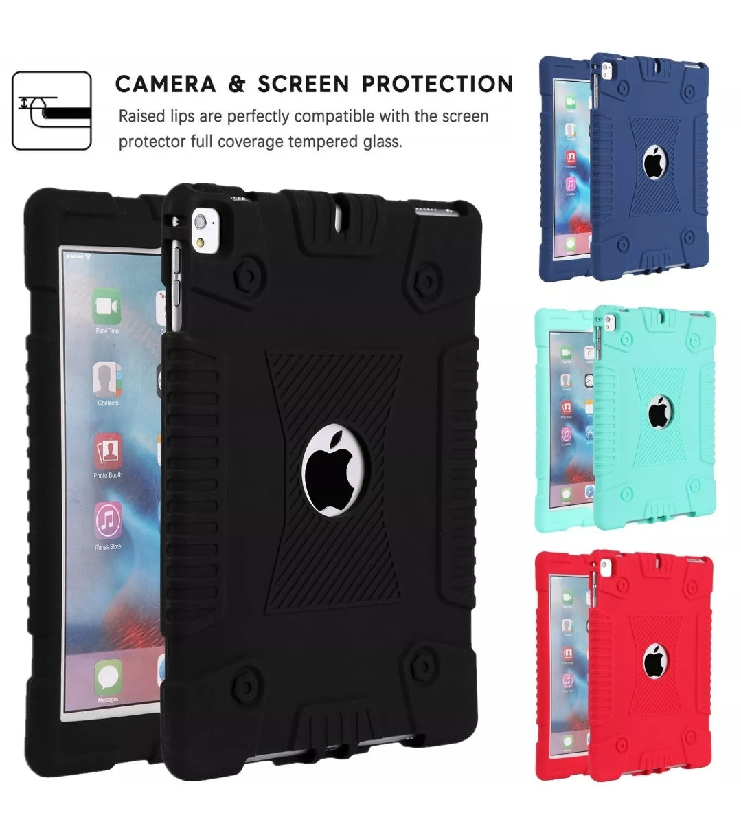 iPad 6th Generation 9.7 2018 Shockproof Slim Soft Case+Screen Protector Film
