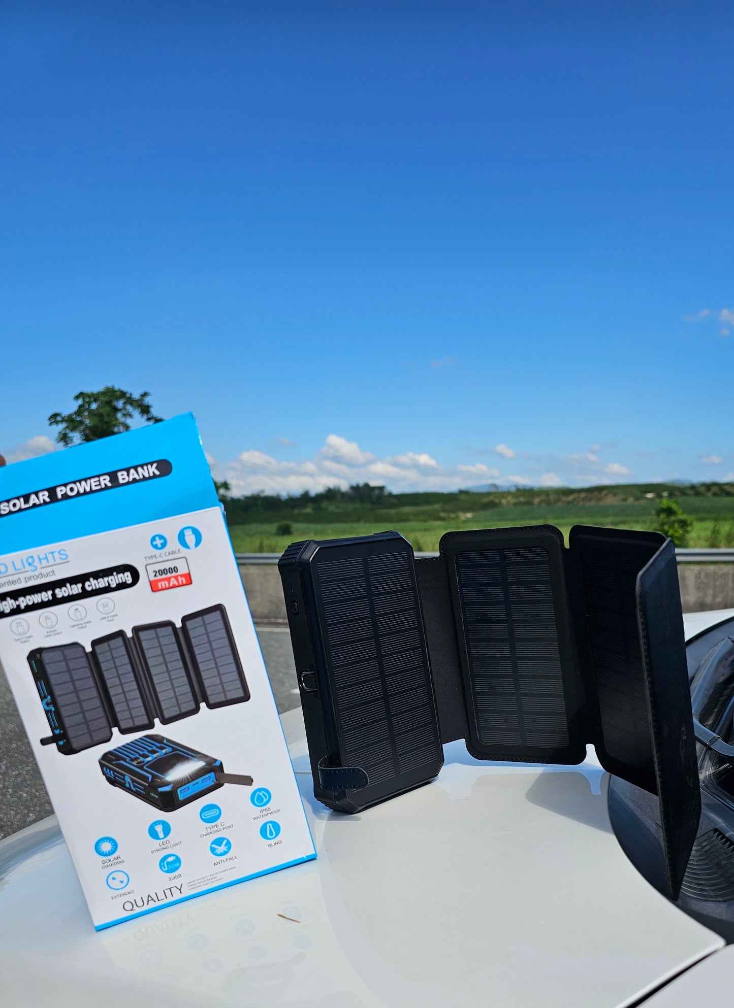 Solar power bank 20000Mah with 4 charge panel