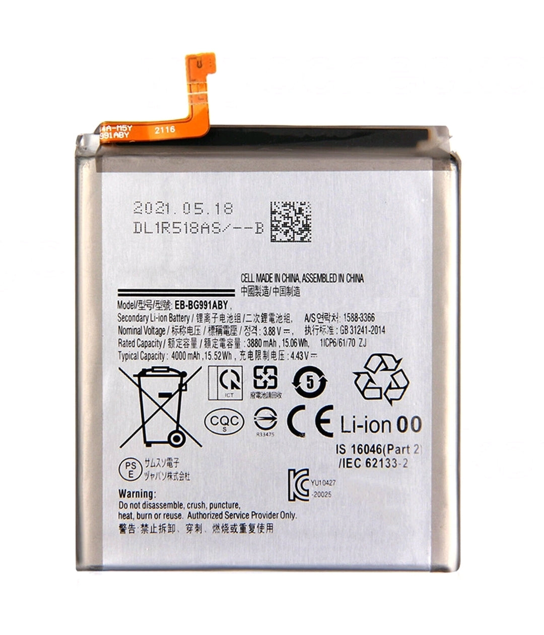 Samsung Galaxy S21 G990 S21 5G G991 EB-BG991ABY Battery Replacement 4000 mAh