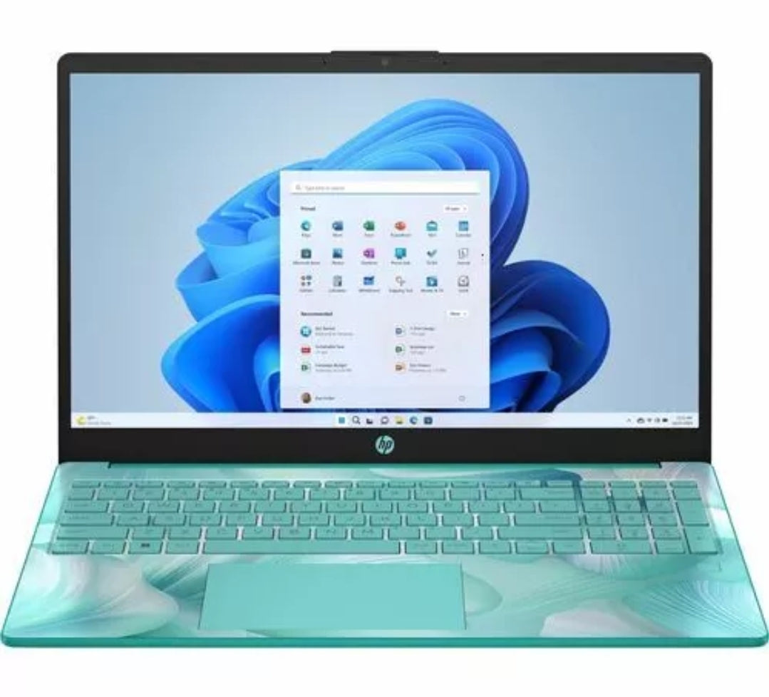 HP 15.6" HD Laptop Intel N100 4GB RAM 128GB eMMC Aquamarine Sky
