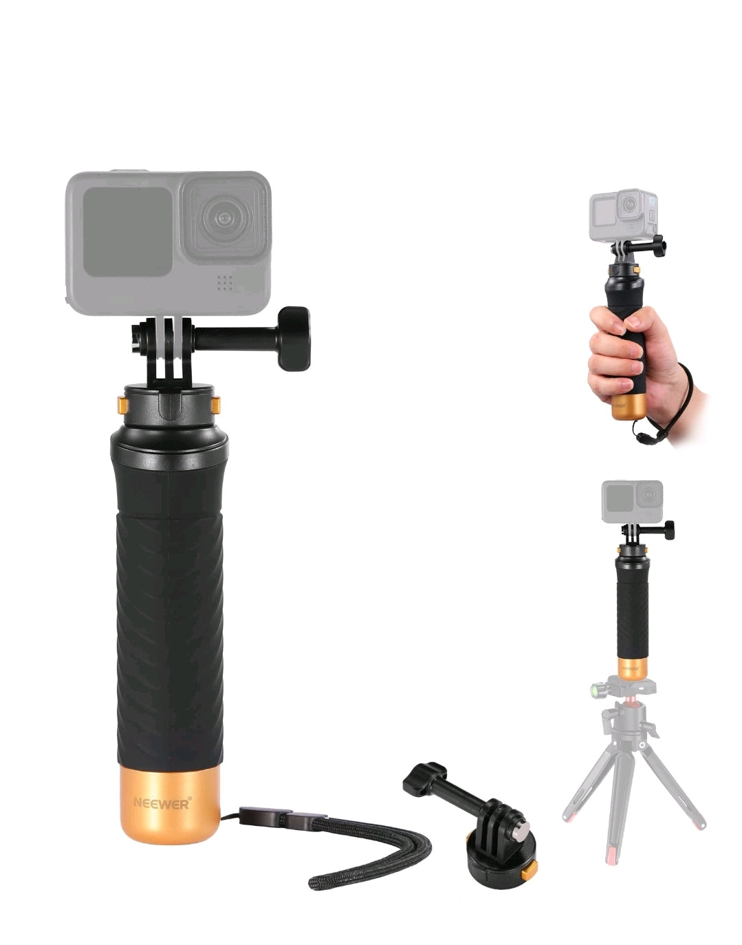 NEEWER GP23 Quick Release Hand Grip for GoPro, w/Wrist Strap