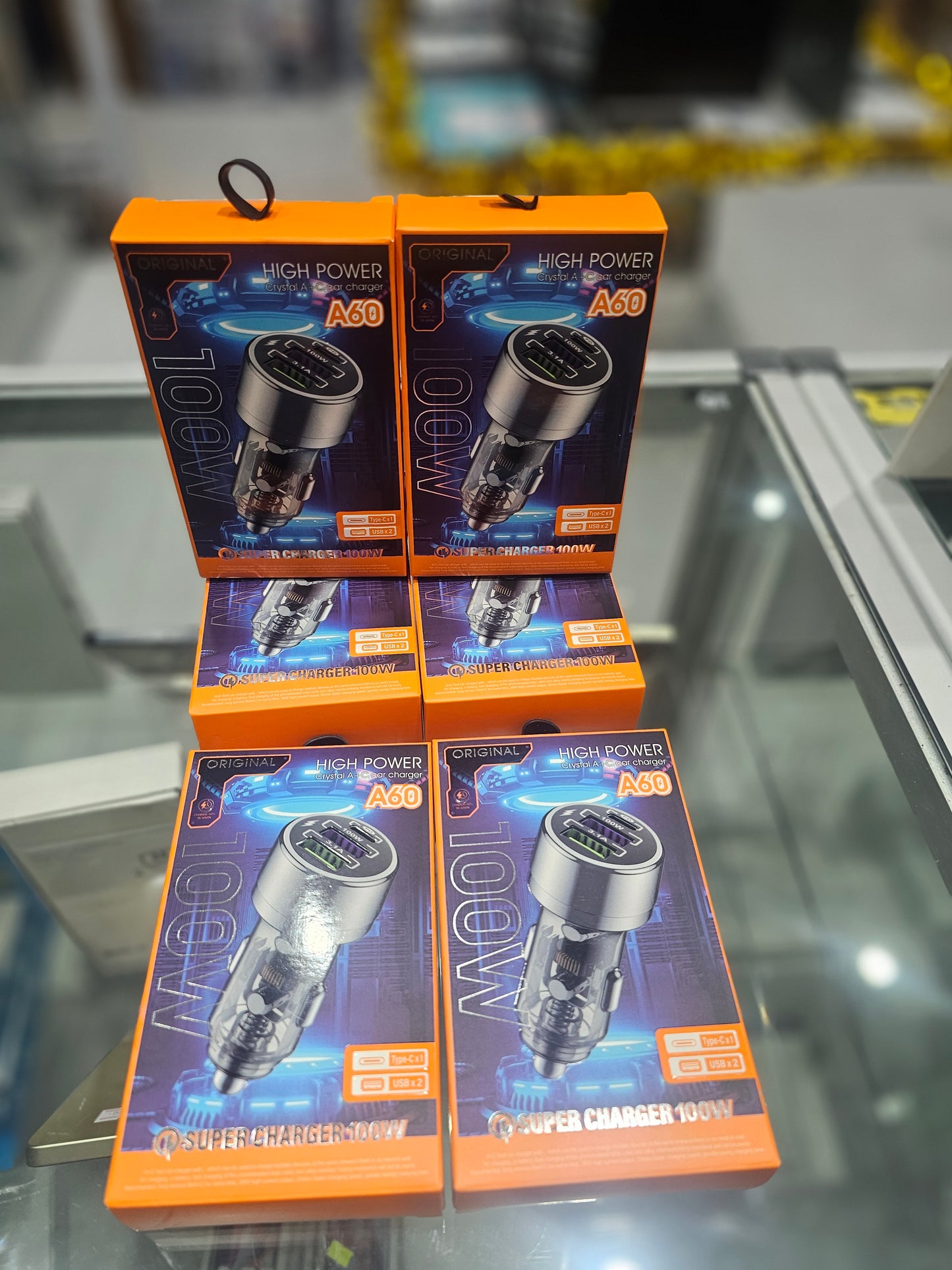 A60 high power crystal A+C car charger