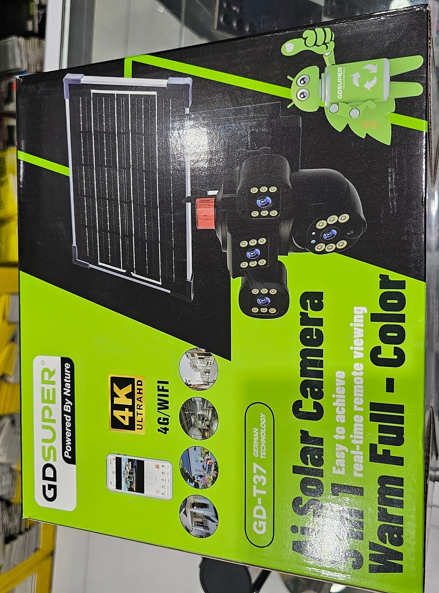 Gd super 4k ultra hd ai solar camera 3 in 1 warm full