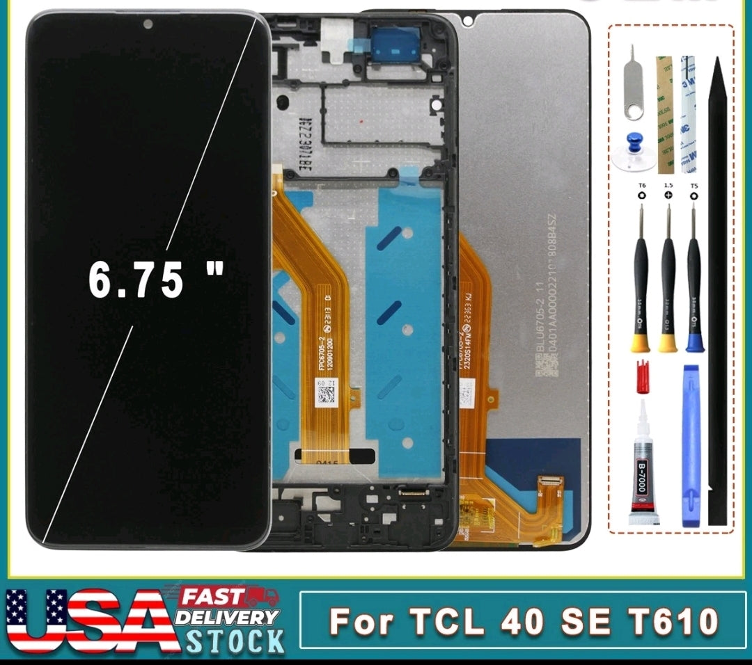 TCL 40 SE T610 T610K T610P Original LCD Display Touch Screen Digitizer
