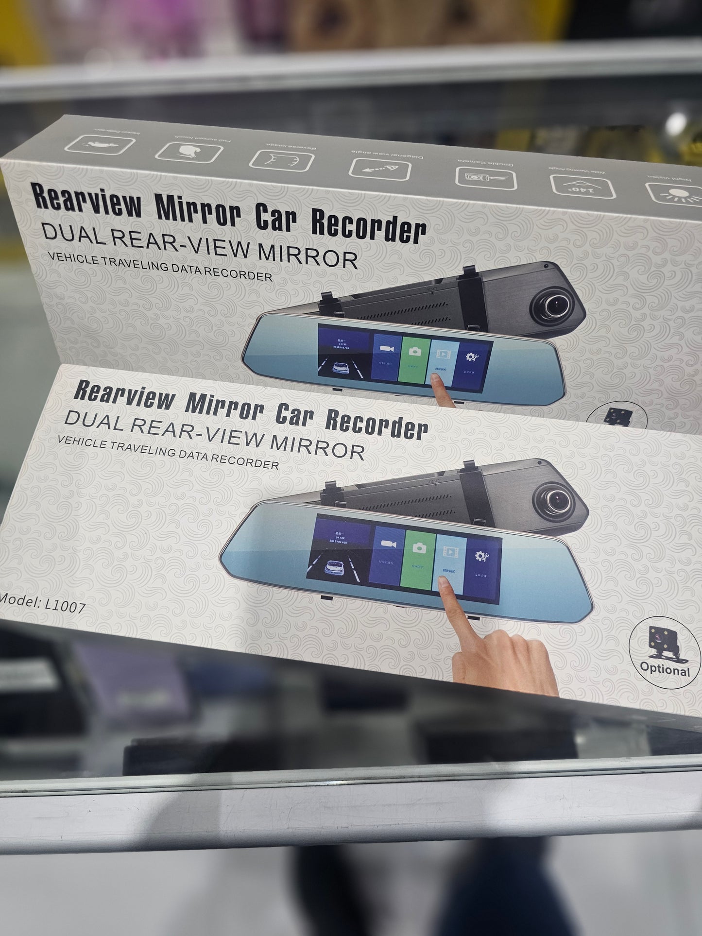 Rear view mirror car recorder Dual rear-view Mirror model L1007