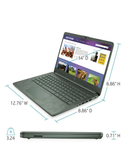 HP 14" i3-1125G  Max Turbo 3.70 Ghz 8G 256G Digi Camo Laptop 11th i3 Processor