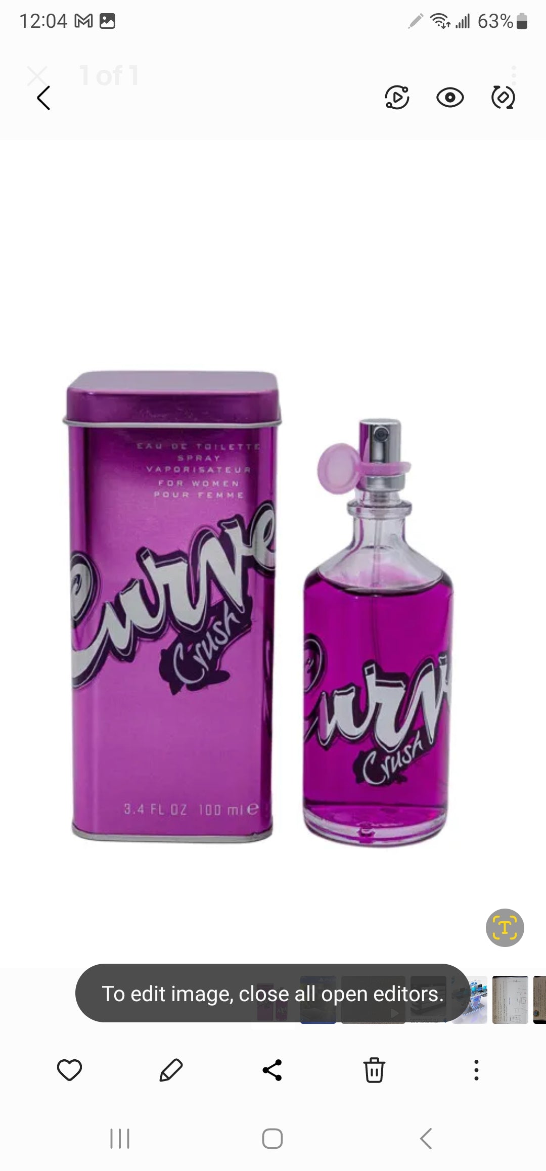 Curve Crush by Liz Claiborne EDT Perfume for Women 3.3 / 3.4 oz New In Box