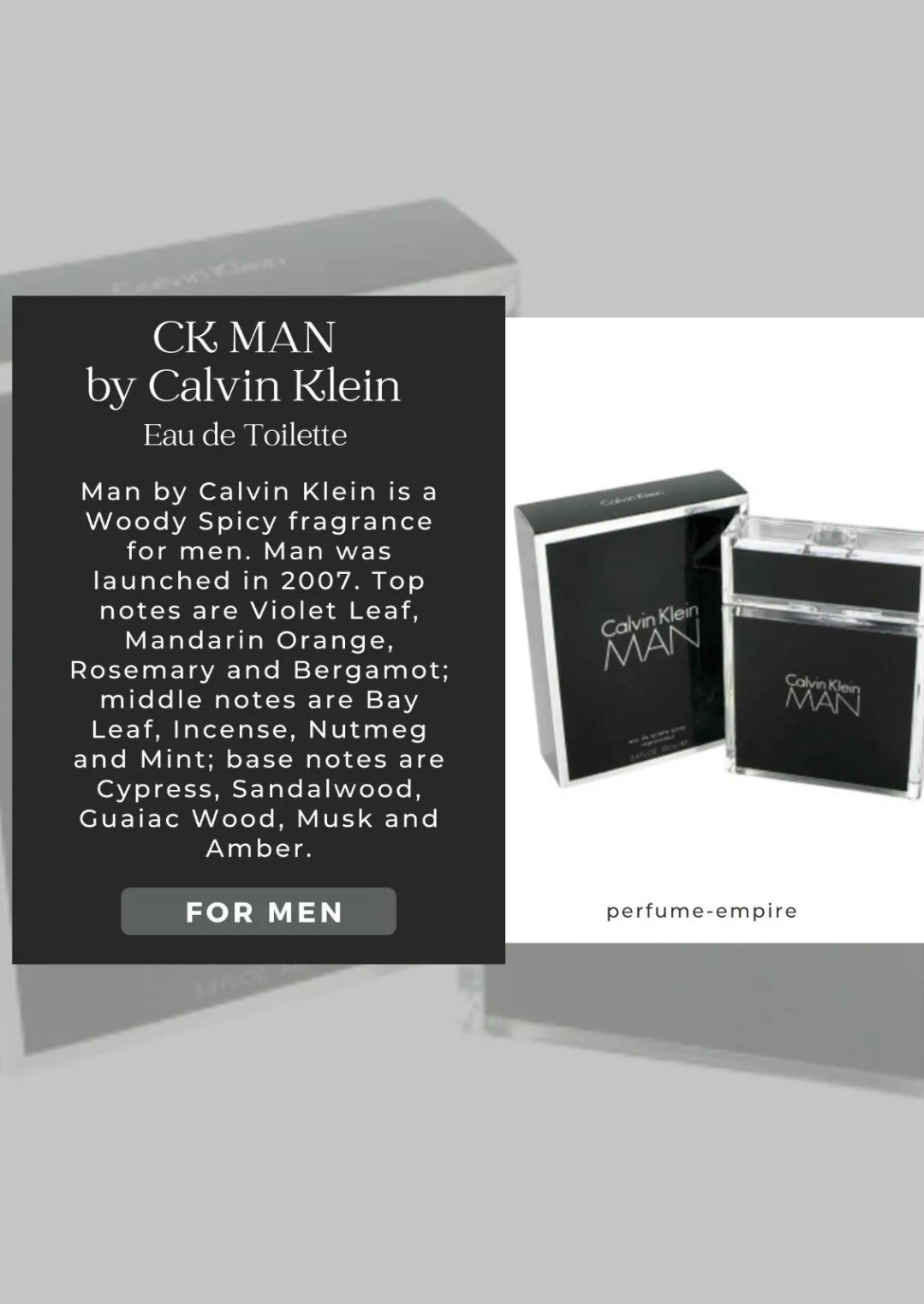 CK MAN by Calvin Klein Cologne for Men 3.4 oz EDT New in Box