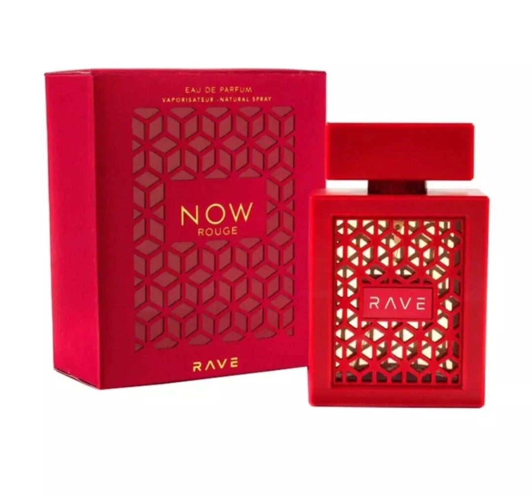 Now Rouge Rave by Lattafa perfume for unisex EDP 3.3 / 3.4 oz New in Box