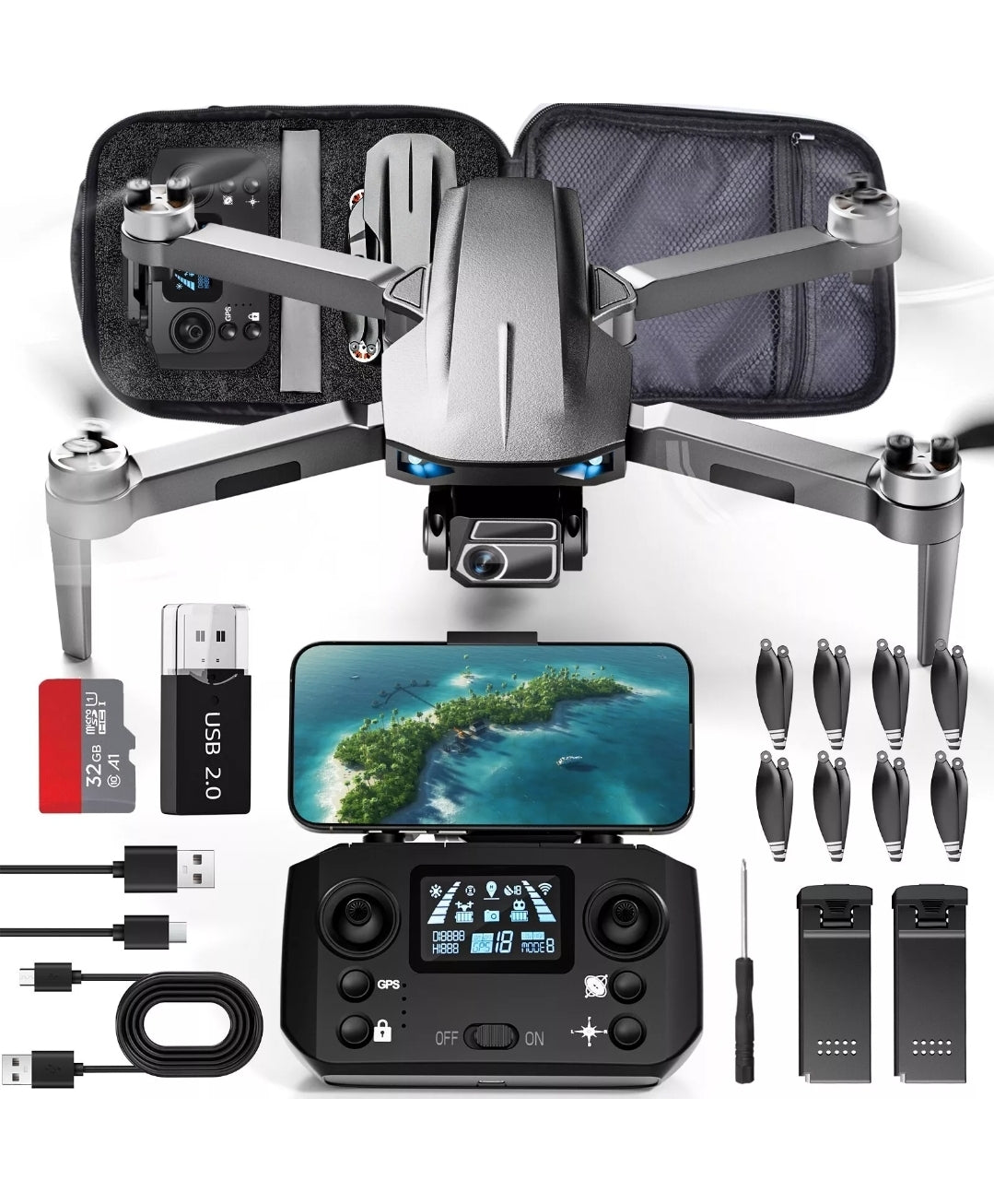 N100 Pro Drone With 4K Camera 5G WiFi Foldable Quadcopter Brushless Motor Headless Mode