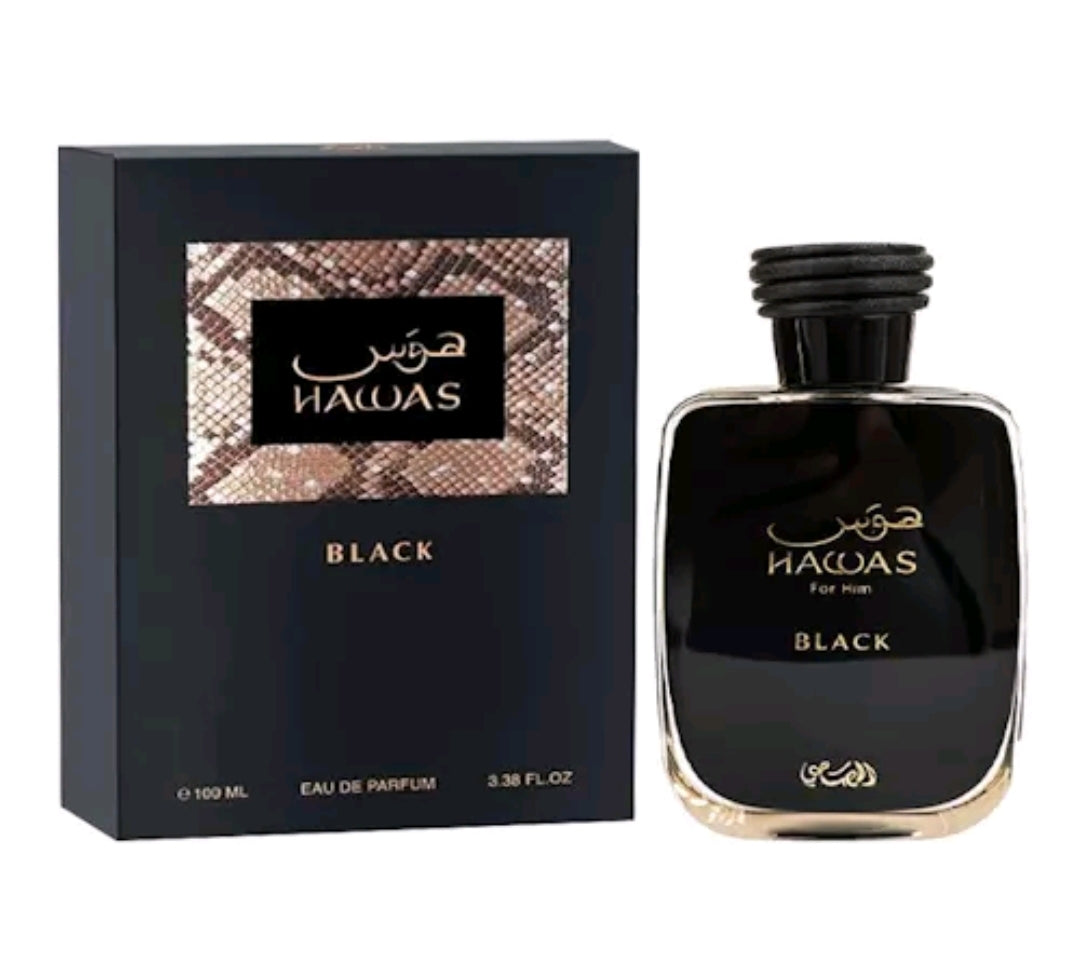 Hawas Black by Rasasi 3.38 oz EDP Cologne for Men New In Box