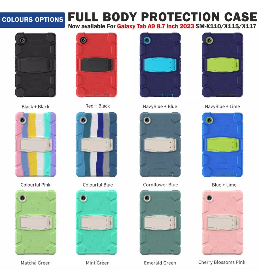 Samsung Tab A9 Plus 11" Shockproof Kickstand Tablet Case