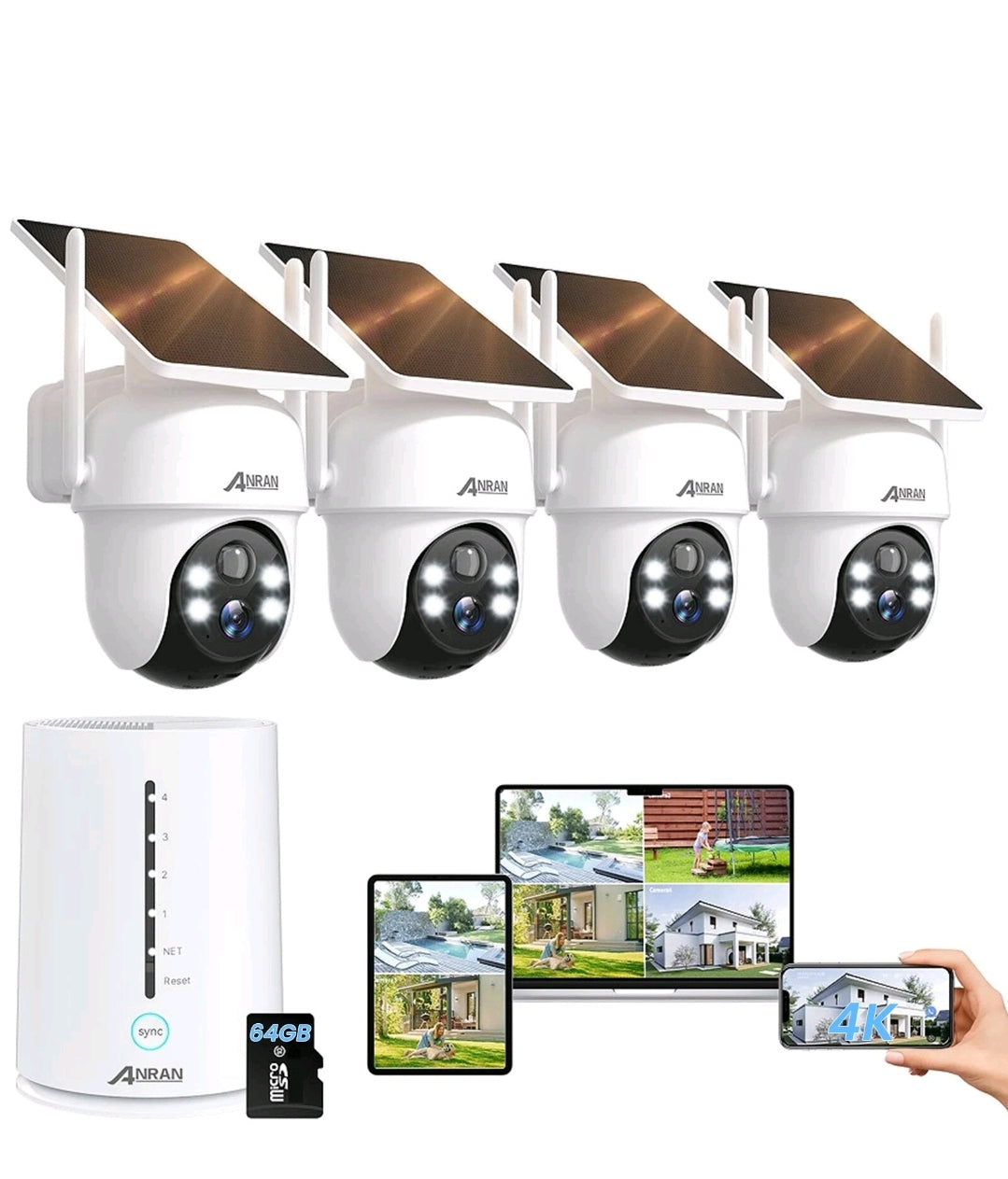 Arcctv Solar Battery Powered Wireless Security Camera System Home Outdoor Wifi IP