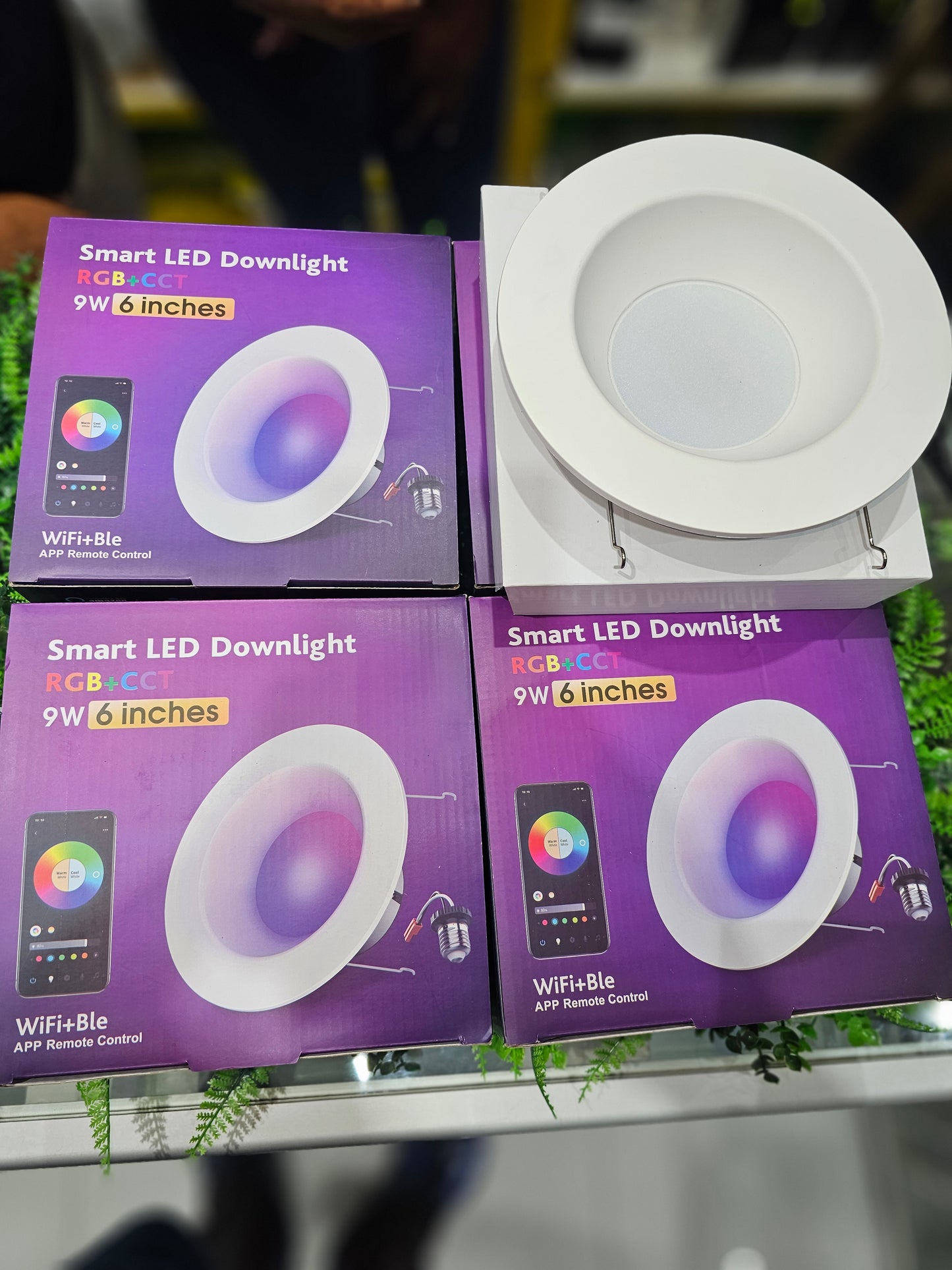 Smart led downright RGB+CCT 9w 6 inches wifi+Bluetooth app remote control