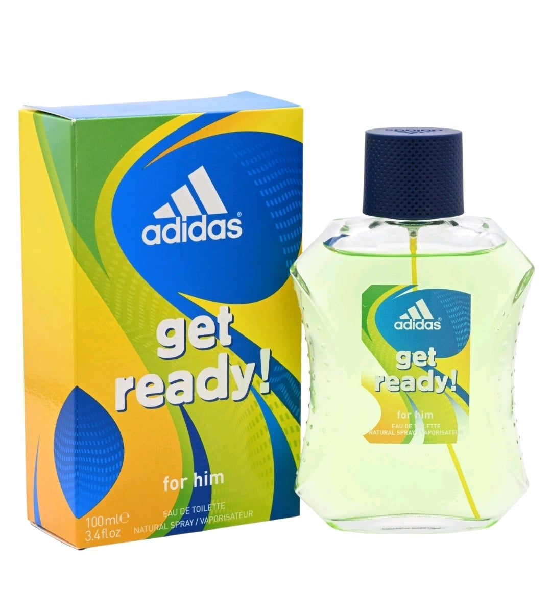 GET READY ! Adidas men cologne edt 3.4 oz 3.3 NEW IN BOX
