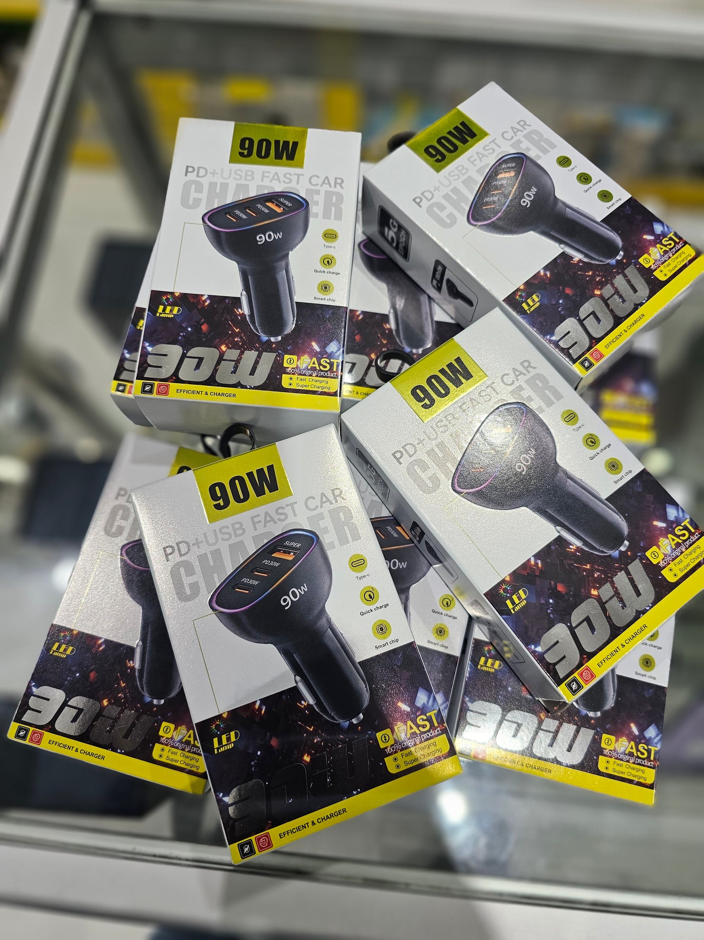 90w pd+ usb fast car charger