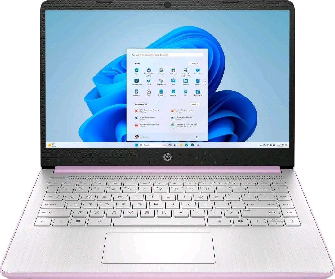 HP 14" Laptop Intel Processor N150 4GB Memory 128GB  Honey Lavender