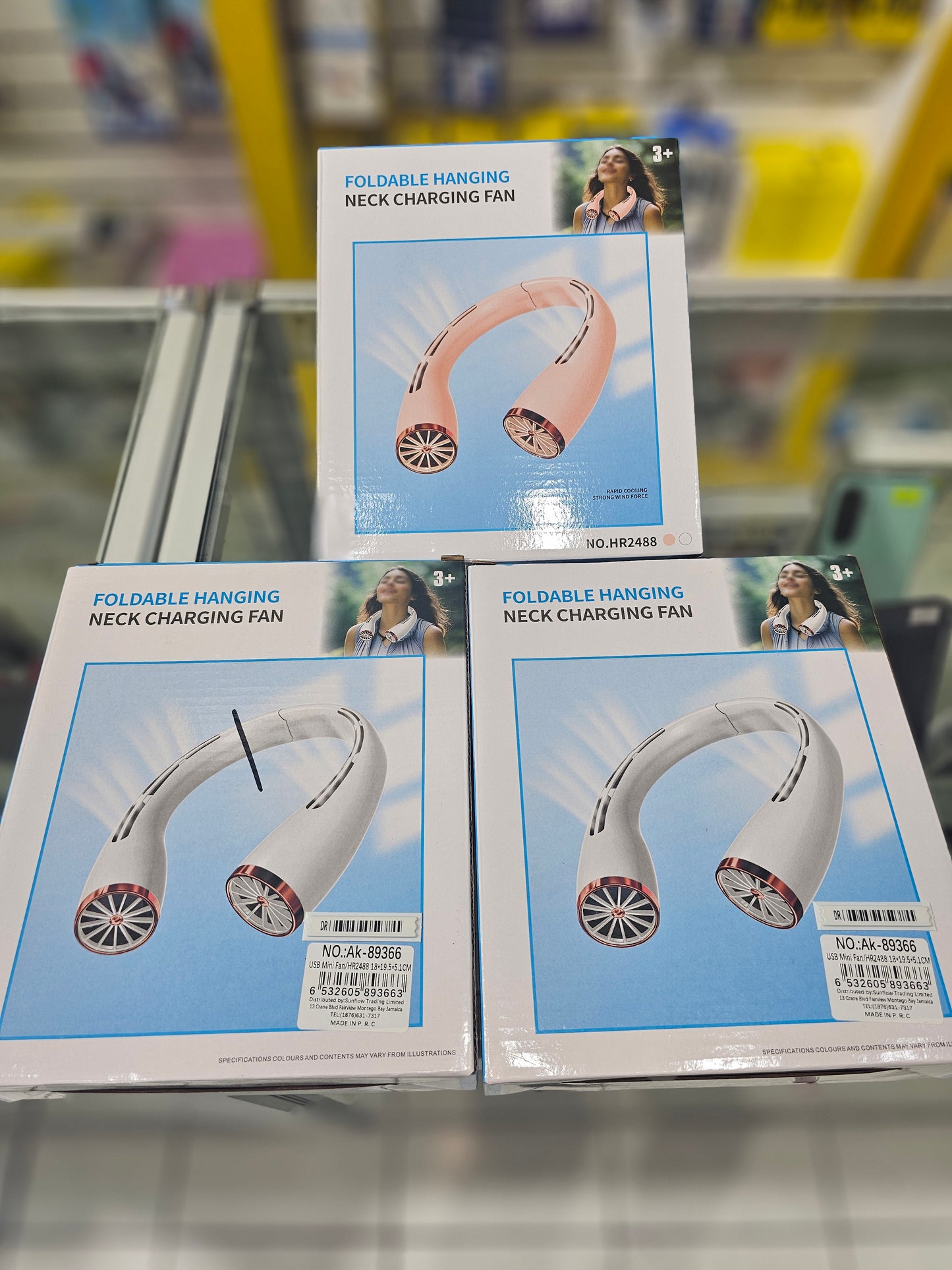 Foldable Hanging Neck Charging Fan No.HR2488