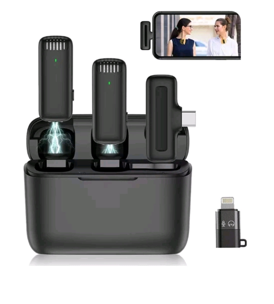 Lavalier Microphone Wireless Audio Video Recording Mini Mic For Android/iPhone