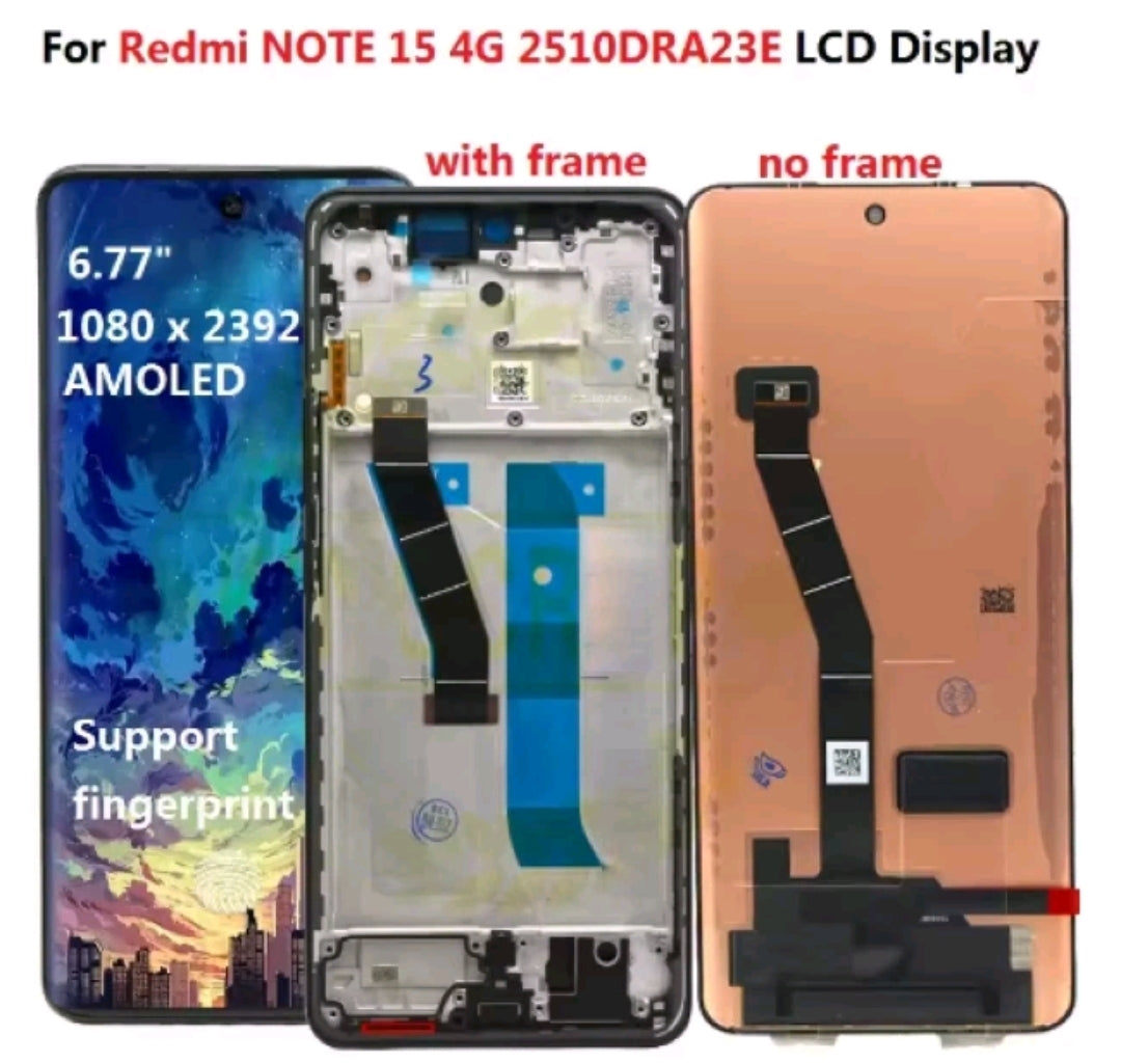 Redmi Note 15 4G OEM AMOLED Display LCD Screen Touch