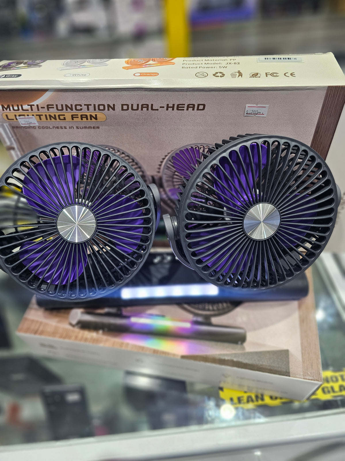 Multi-function dual-head lighting fan