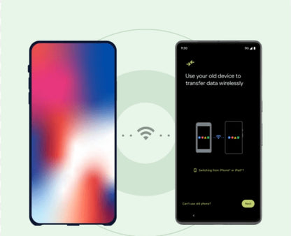 Transfer data from one phone to another using our screen