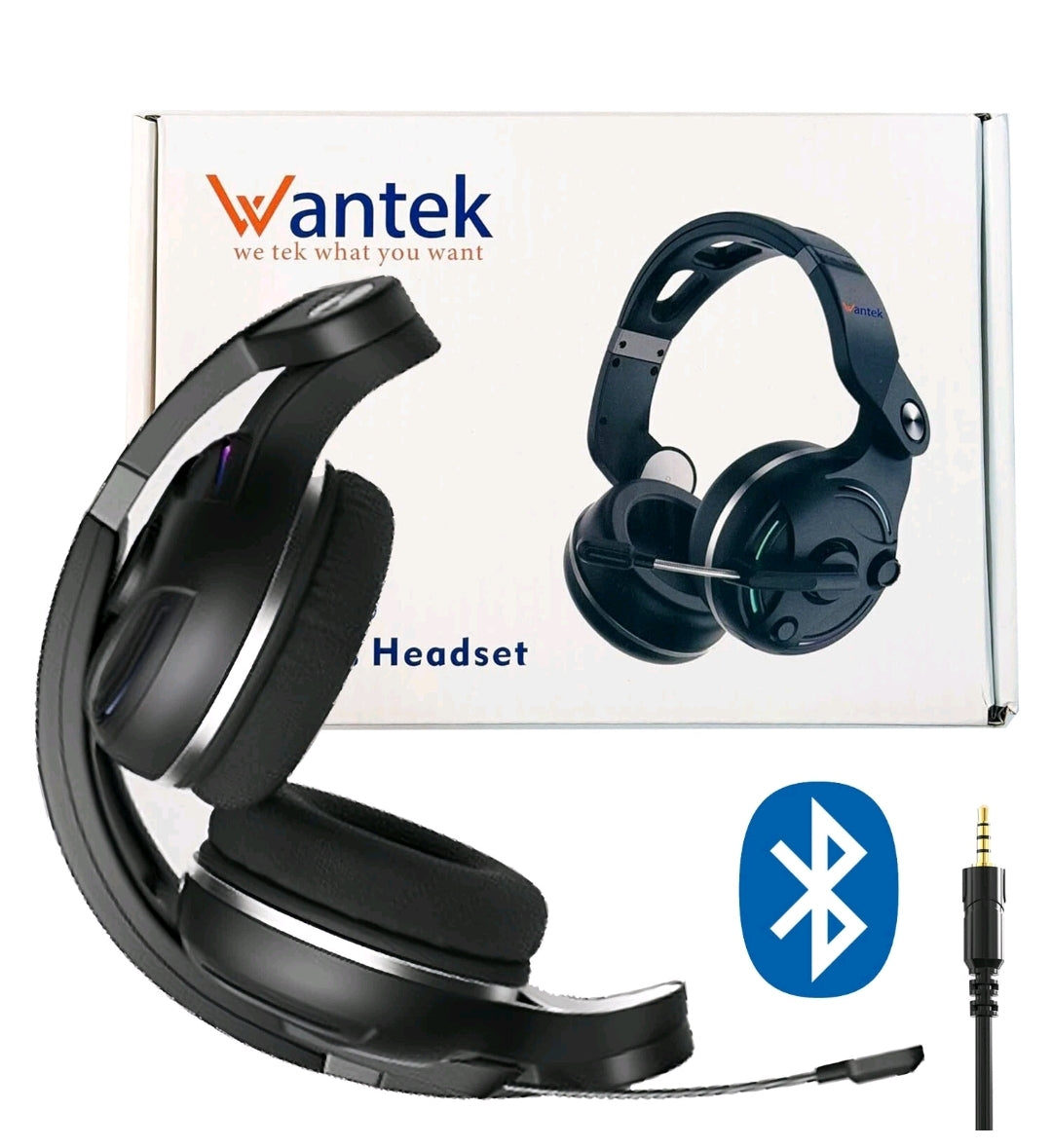 Wireless Gaming Headset with Microphone Foldable HiFi Bluetooth Music Headphone